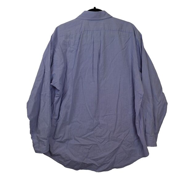 VTG Ralph Lauren Button Down Shirt Mens Size 16.5 34/35 Blue Striped Logo Cotton - Picture 7 of 15